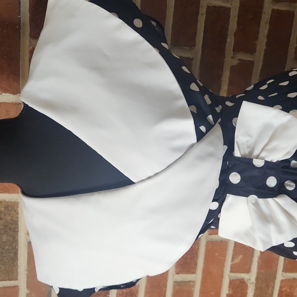 Amy-Deb Vintage Polka Dot Dress with Bow, Size 8/10 - Picture 2 of 9